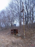 Distant signal & relay box west of station